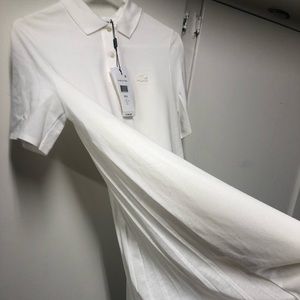 Lacoste pleated back polo dress petit piqué white